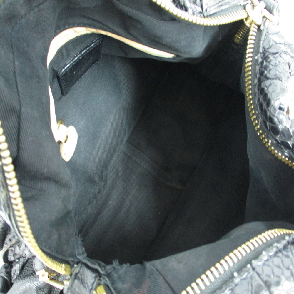 Chloe Parati Python Leather 2way Black Handbag - image 4